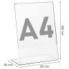 Display plastic pentru prezentare forma L, A4, transparent, portrait ACCENTA