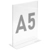 Display plastic pentru prezentare forma T, A5, transparent, portrait ACCENTA