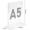 Display plastic pentru prezentare forma T, A5, transparent, portrait ACCENTA