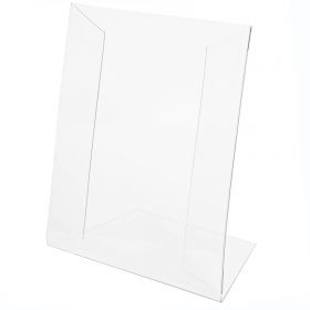 Display plastic pentru prezentare forma L, A4, transparent rezistent la soc, portrait
