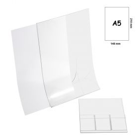 Display plastic pentru prezentare forma T, A5, transparent, pliabil, portrait