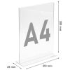 Display plastic pentru prezentare forma T, A4, transparent, portrait ACCENTA