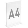 Display plastic pentru prezentare forma T, A4, transparent, portrait ACCENTA