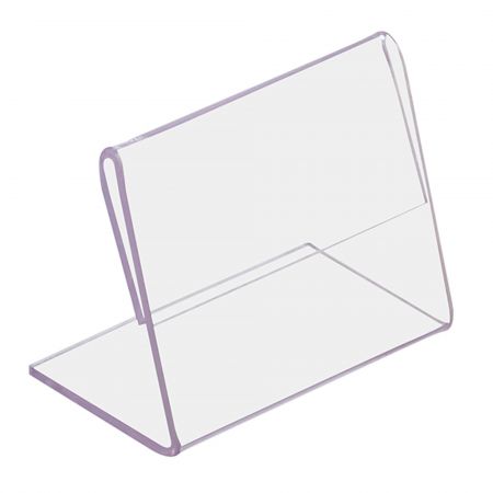 Display plastic pentru prezentare forma L, 100x65 mm, rezistent 