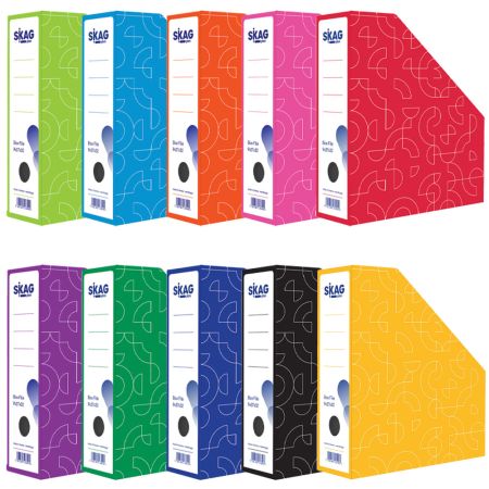 Suport vertical din carton pentru cataloage, 9 cm, SKAG Plan