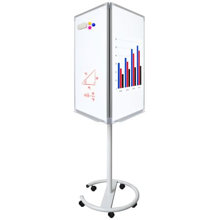 Whiteboard mobil cu 3 fete, 70x100 cm, ACCENTA