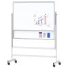 Whiteboard mobil cu 2 table culisante, 76x120 cm