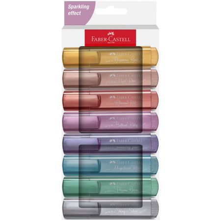 Evidentiatoare cu sclipici FABER-CASTELL 2024 Sparkling, 8 buc/s