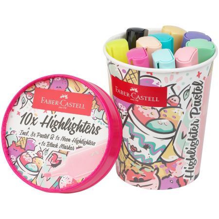 Marcatoare text pastel FABER-CASTELL Cutie Inghetata, 10 buc/set