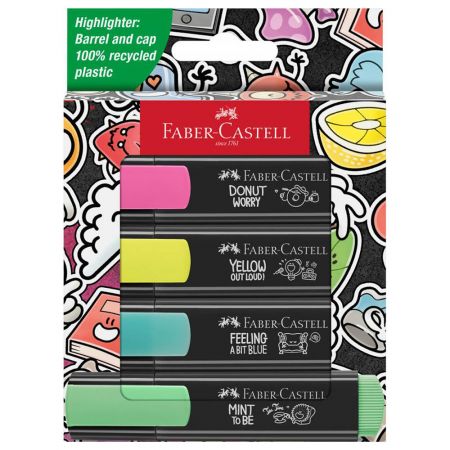 Textmarker FABER-CASTELL Grafitti, 4 culori/set, FC254690