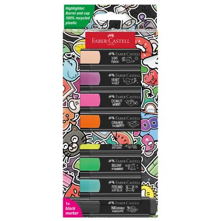 Textmarker FABER-CASTELL Grafitti, 8 buc/set, FC254692