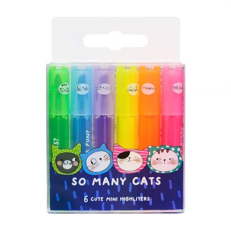 Textmarker mini parfumat M-G So Many Cats, 6 buc/set