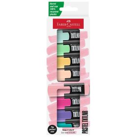 Textmarker mini, pastel, FABER CASTELL, 8 buc/set, FC154218