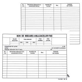 Bon de miscare a mijloacelor fixe A5