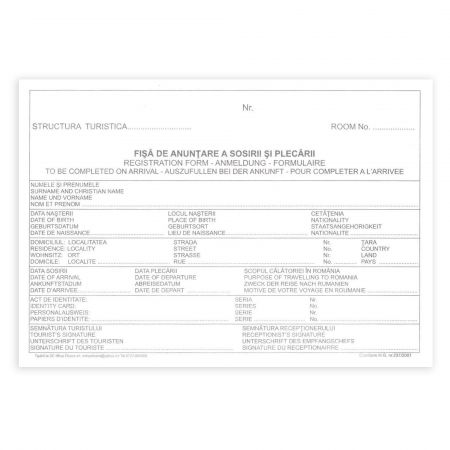 Fisa de anuntare a sosirii si plecarii, A5