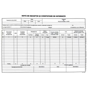 Nota de intrare receptie si constatare diferente, cu TVA, A4 XPRIME