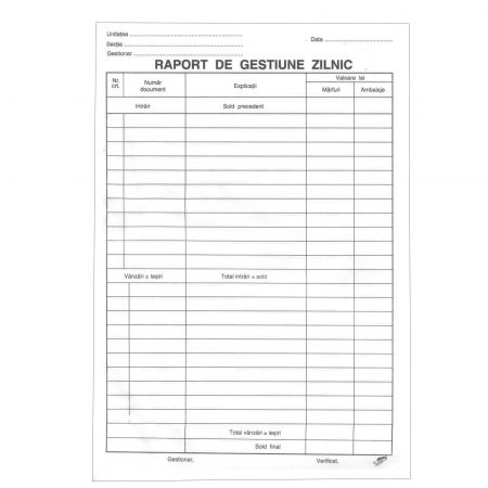 Raport gestiune zilnic A4