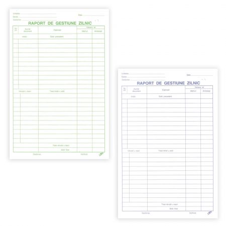 Raport gestiune zilnic, A4, 2 exemplare 