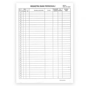 Registru bani personali, A4, numerotat
