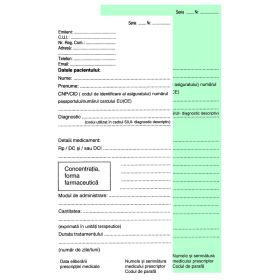 Reteta medicala pentru antibiotice, autocopiativa, 1/3 A4, 2 exemplare, 100 file/set