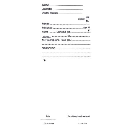 Reteta medicala simpla 1/3 A4, 100 file/set