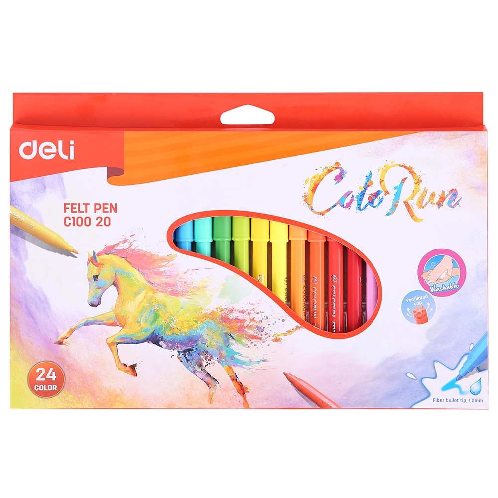 Carioci 24 culori/set DELI ColoRun – Office Direct