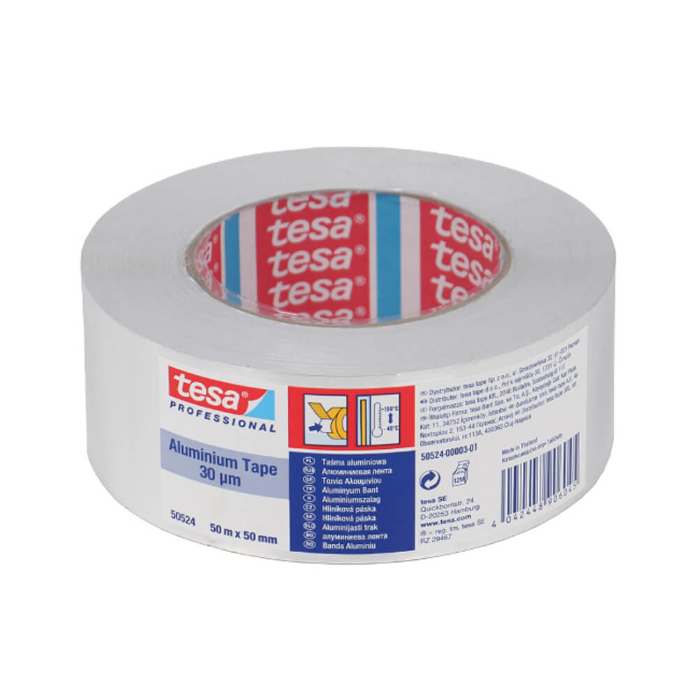 Banda adeziva aluminiu TESA 50524, 50 mm x 50 m | Office Direct