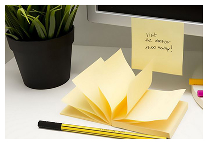 Notite zig zag 76x76 mm D.RECT Pastel, 100 file