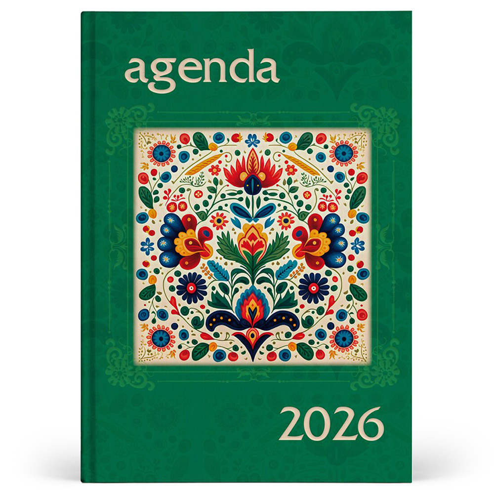 NEW TEXT 2026 8冊セット Agenda A5 zilnica, datata 2026, motive folclorice | Office Direct