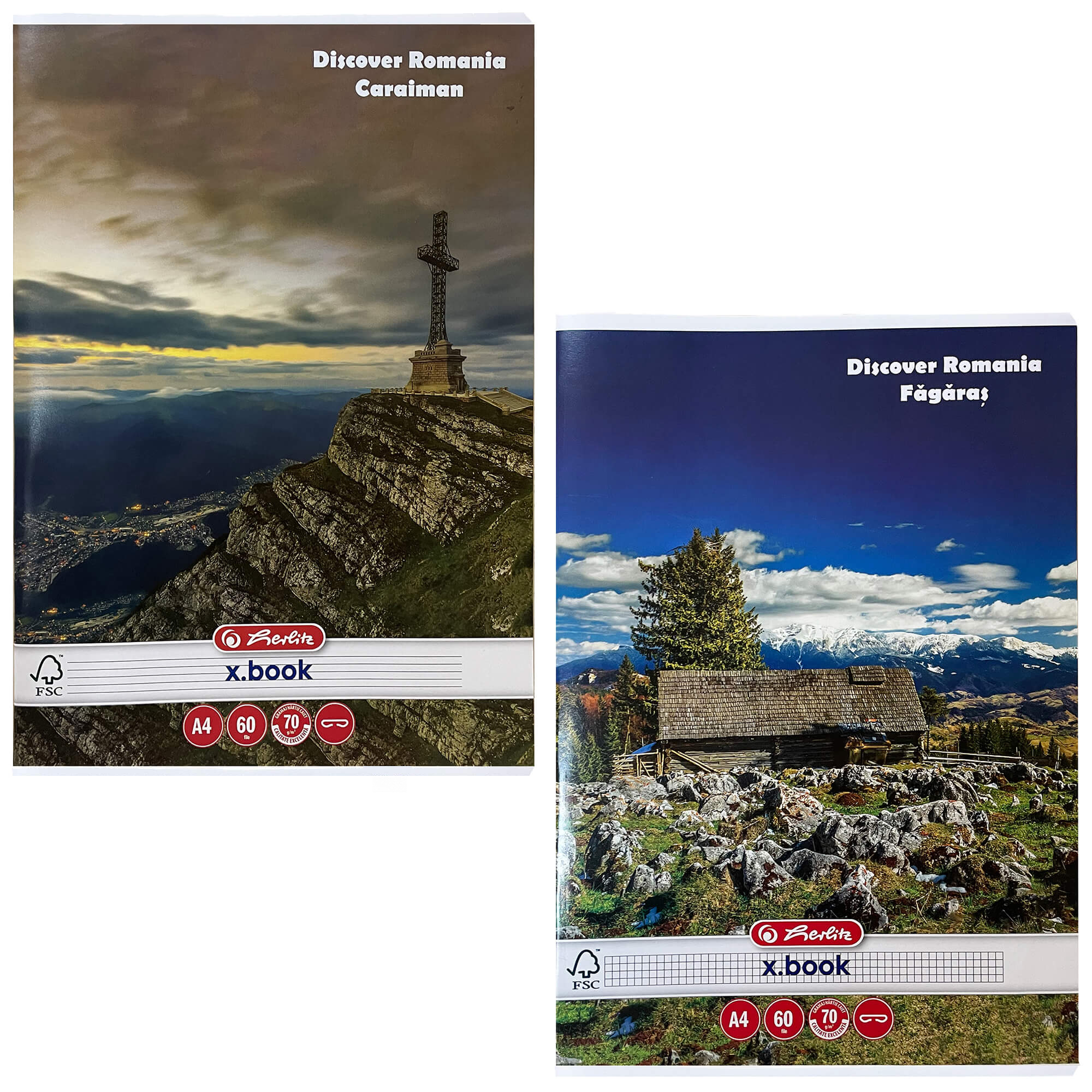 Caiet A4 60 file HERLITZ Discover Romania| Office Direct