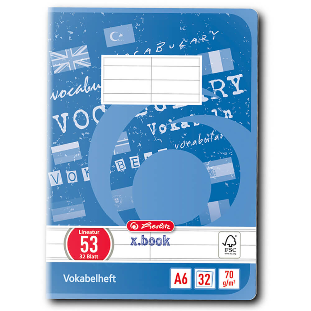 Caiet vocabular, 32 file, HERLITZ | Office Direct