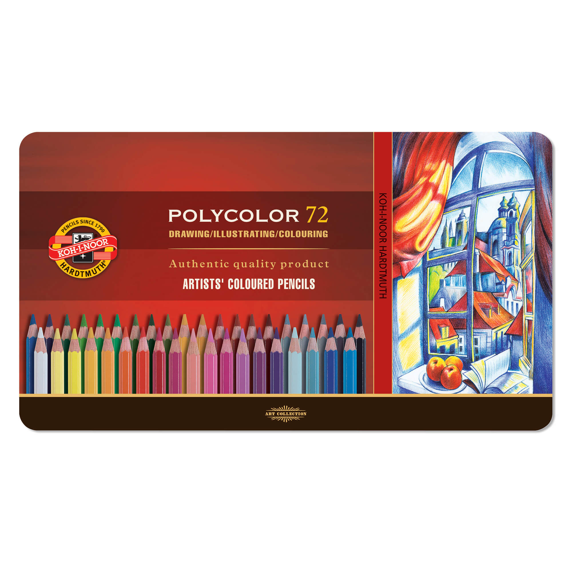 Creioane colorate mandala KOH-I-NOOR Polycolor 3827, 72 buc/set