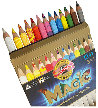 Creioane papagal KOH-I-NOOR Magic 3 in 1 Jumbo, 13 buc/set