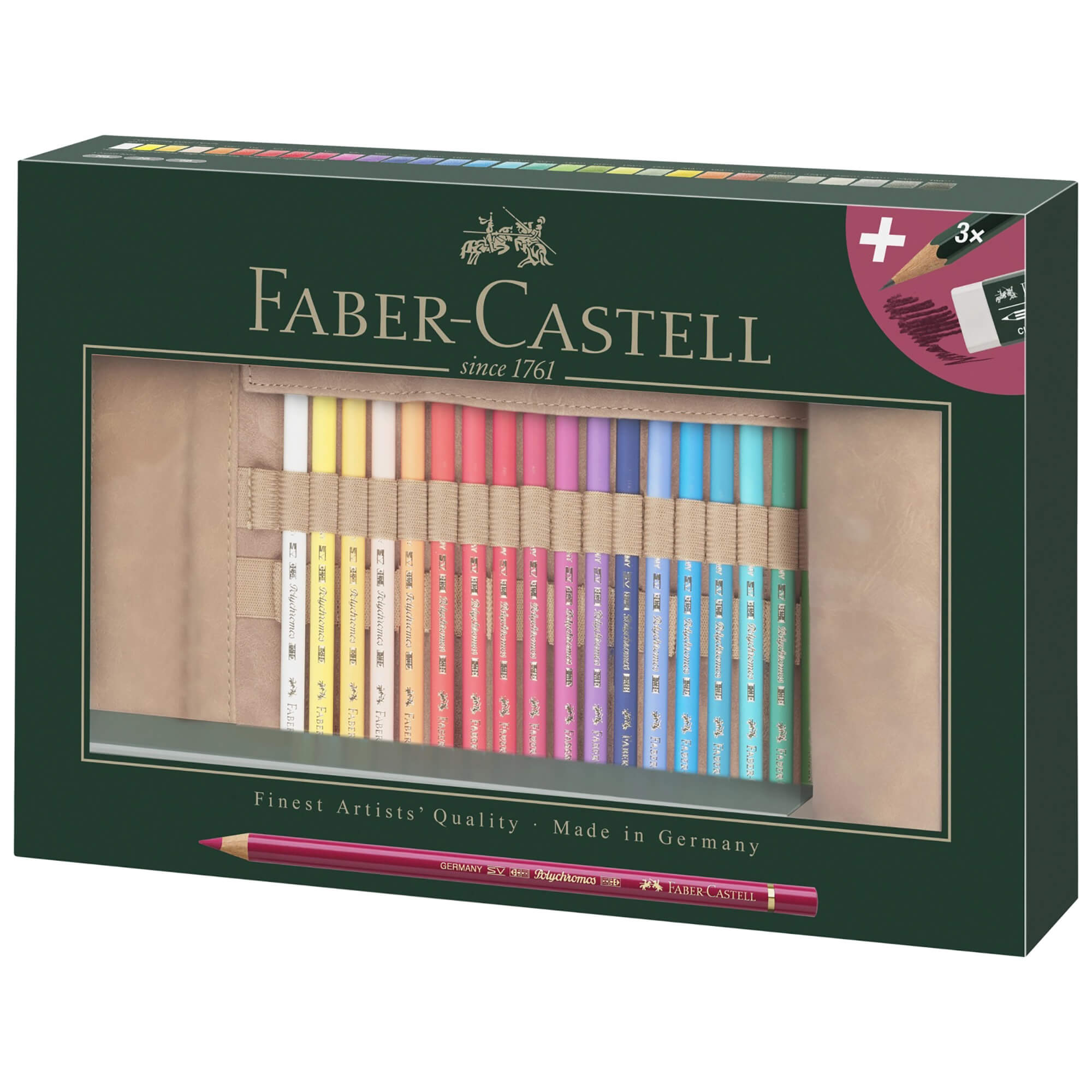 Creioane colorate de mandala FABER-CASTELL Polychromos Rollup, 30