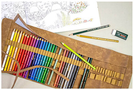 Creioane colorate FABER-CASTELL Polychromos Rollup, 30 culori/set, cu etui