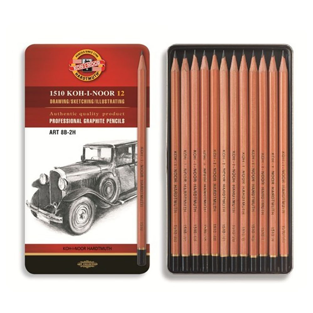 Creioane grafit KOH-I-NOOR Art 1512N, 8B-2H, 12 buc/set- Office Direct