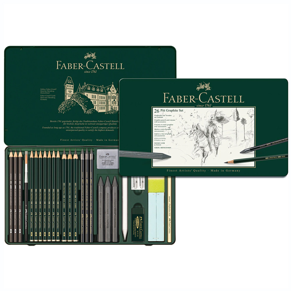 Creioane arta FABER-CASTELL Pitt Monochrome 26 piese, FC112974