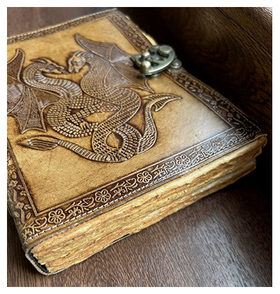 Jurnal mistic A5, coperta piele, Krashell KDL-413 Dragoni 