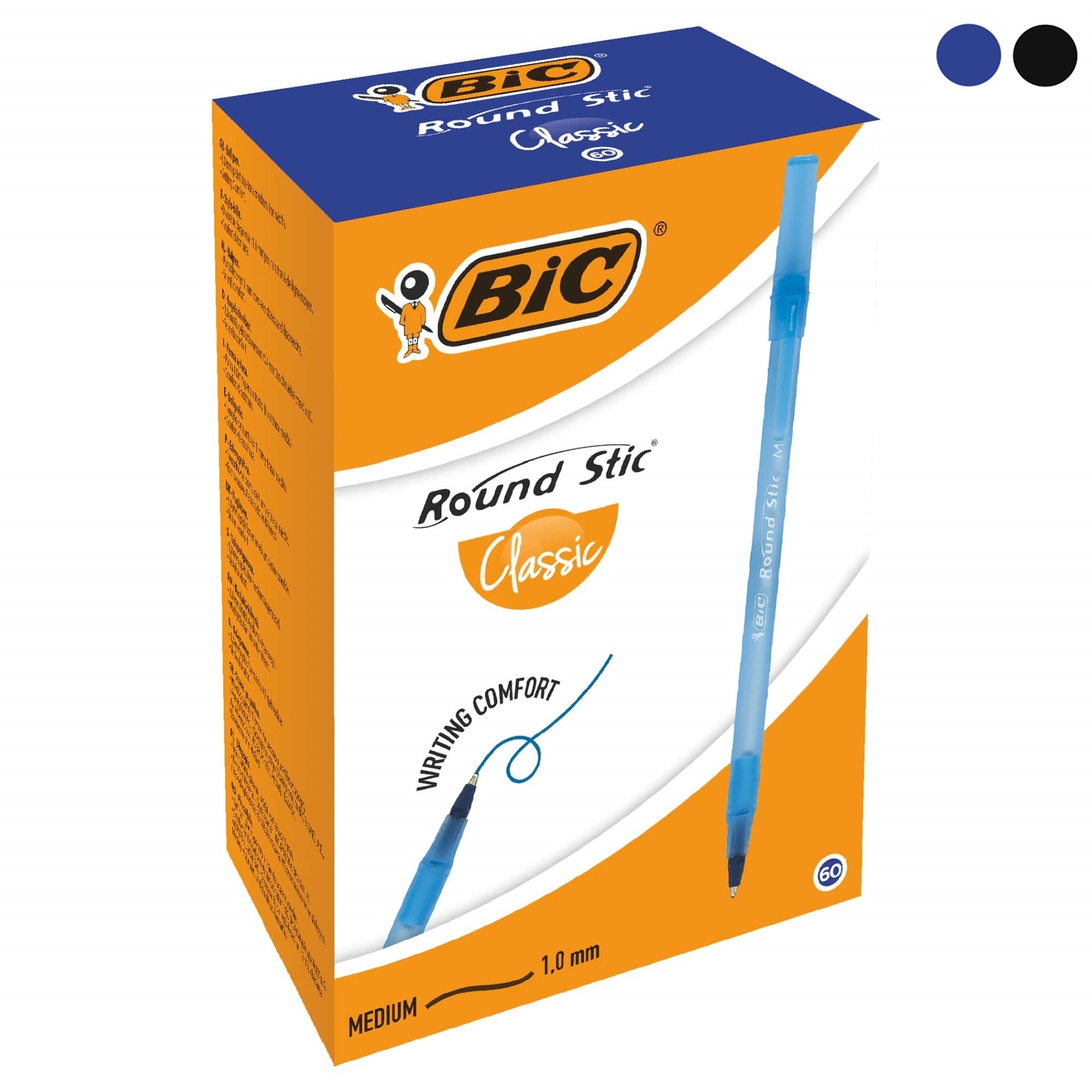 Pixuri fara mecanism BIC Round Stic Classic, 60 buc/set