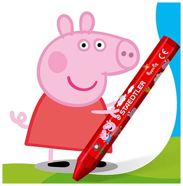 Creioane cerate STAEDTLER Noris Junior Peppa Pig, 12 culori/set