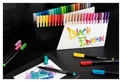 Markere pensula FABER-CASTELL Black Edition, 50 buc/set 