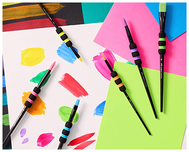 Pensule copii FABER-CASTELL Soft Touch Black, 6 buc/set Pensule copii FABER-CASTELL Soft Touch Black, 6 buc/set
