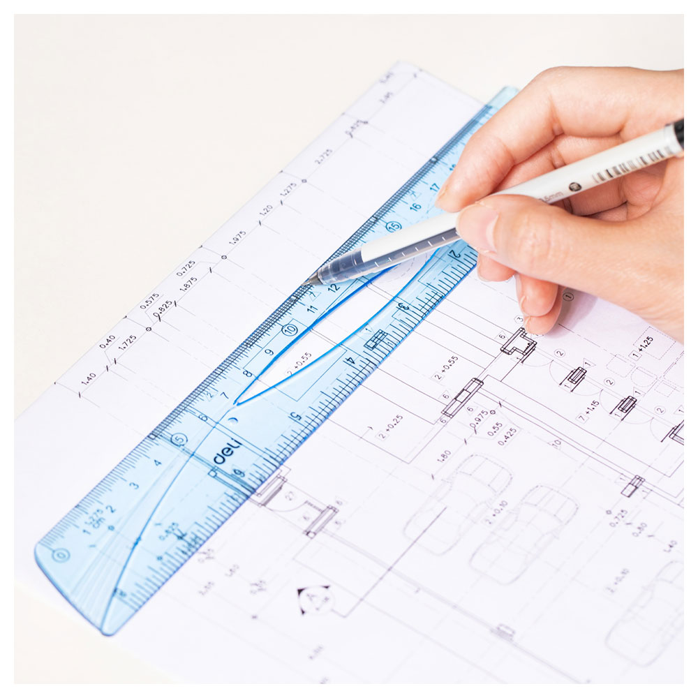 Rigla din plastic transparent 30 cm DELI H11